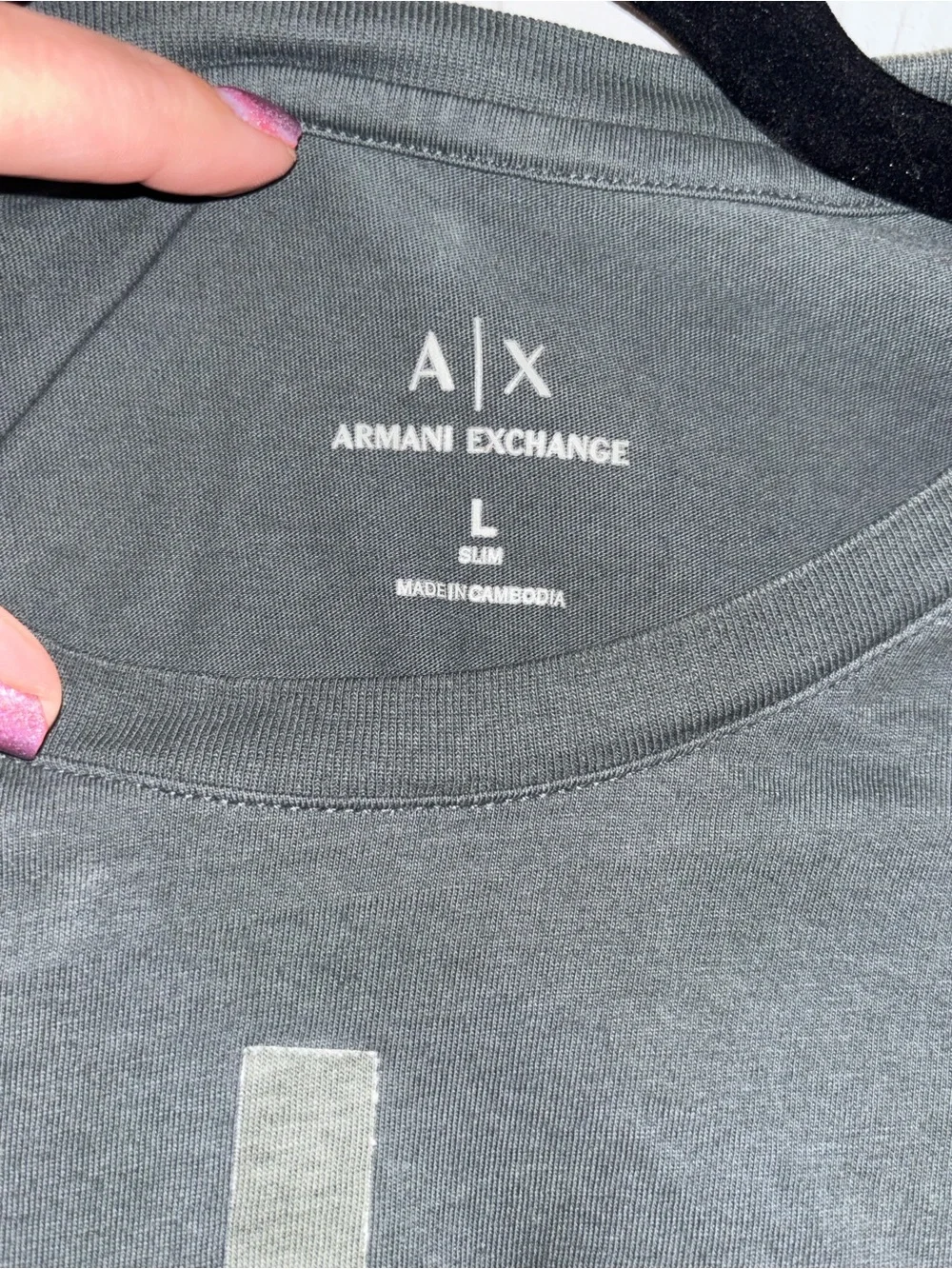 Armani Exchange A|X Logo Tee – Gray – Size Large